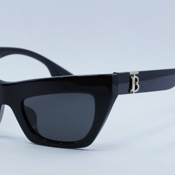 Burberry BE4405F 300187 Sunglasses Black Cat Eye Frame, Grey Lenses - Picture 3 of 12